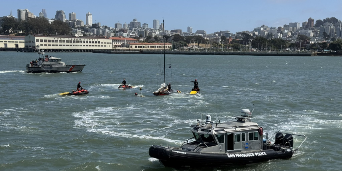 San Francisco Bay Rescue: 8 People Saved from Capsized Sailboat