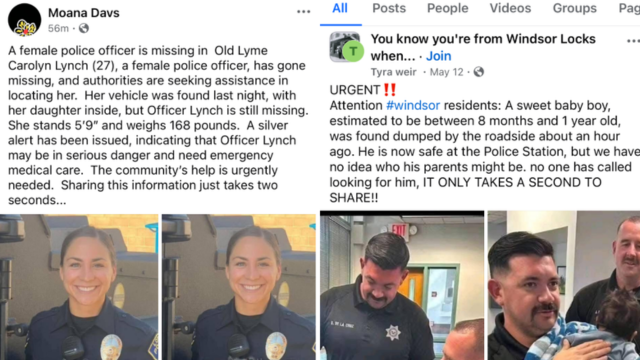 Scam Alert: Connecticut Facebook Users Warned of False Missing Officer and Abandoned Baby Posts