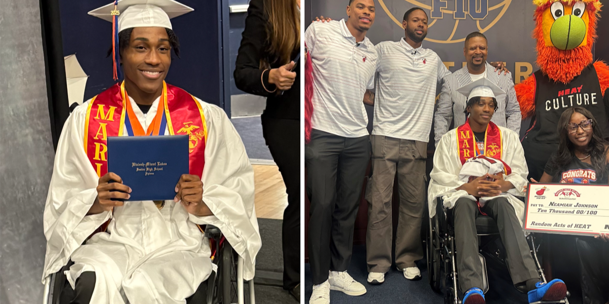 Teen Shot and Paralyzed at Graduation: Miami Heat Surprises Him with Heartwarming Gifts
