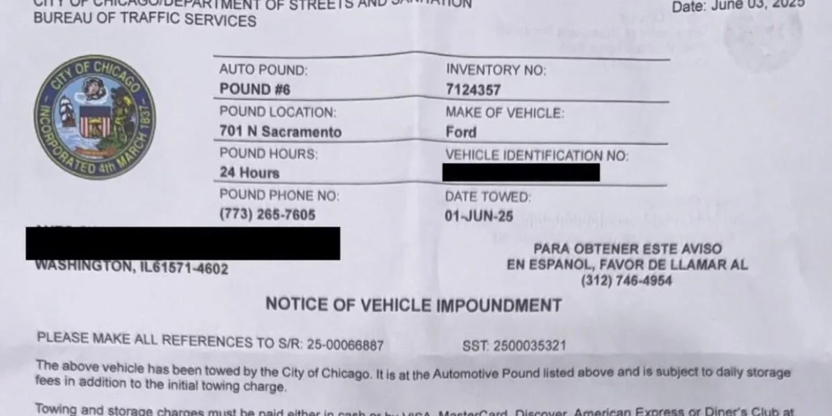 Central Illinois Woman Receives Impound Notices for Car She Doesn’t Own