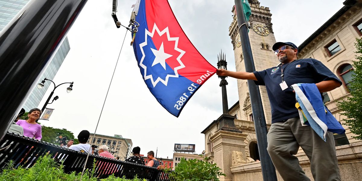 New Jersey Town Raises Juneteenth Flag, Replacing American Flag Outside Town Hall