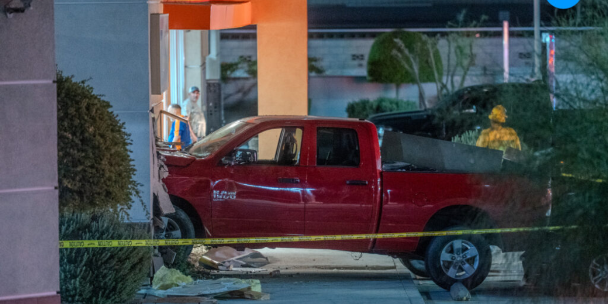 Dodge Ram Smashes Into AMPM in Victorville During Late Night Chaos