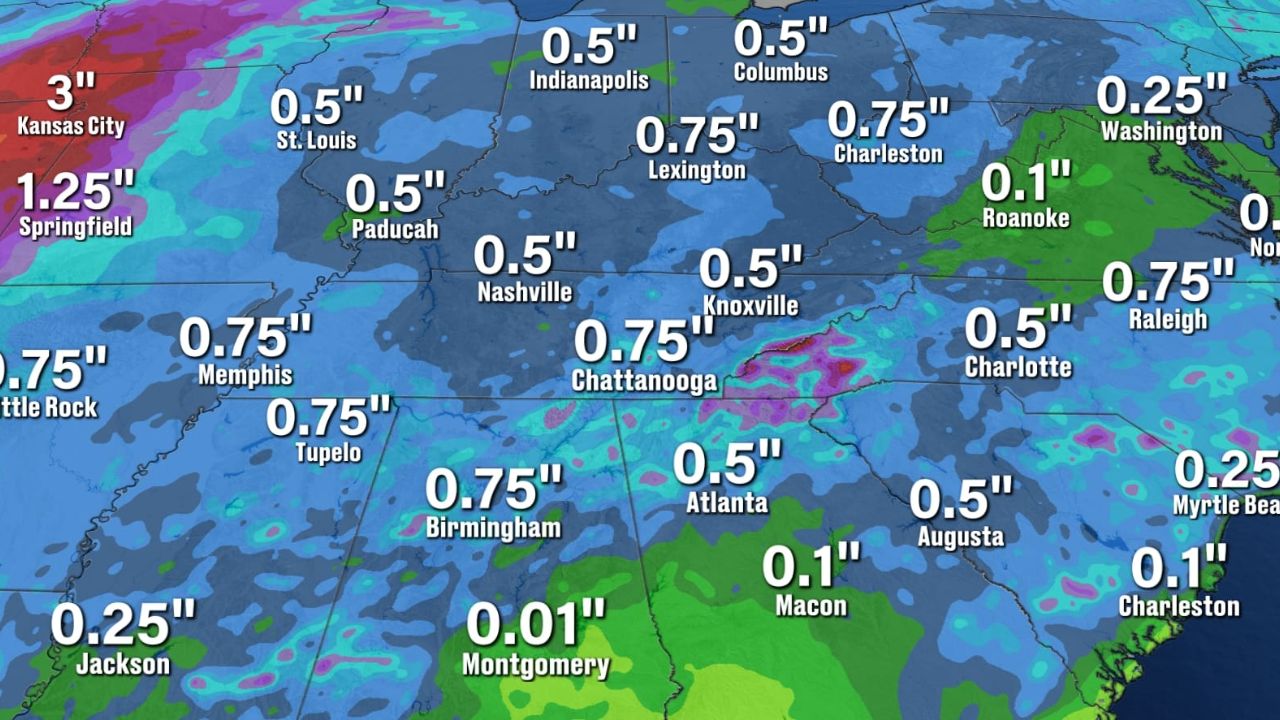 Tennessee Weather Update Thunderstorms Ahead of Cold Front on Wednesday with Cooler Temperatures Following