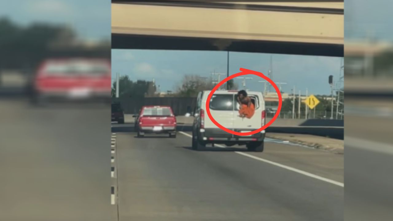Video Shows Inmate Hanging From Rear Window of Prisoner Transport Van on Oklahoma Interstate
