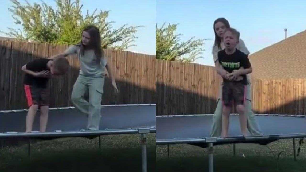 Texas Girl Heroically Saves Brother from Choking During Trampoline Play with Quick Thinking