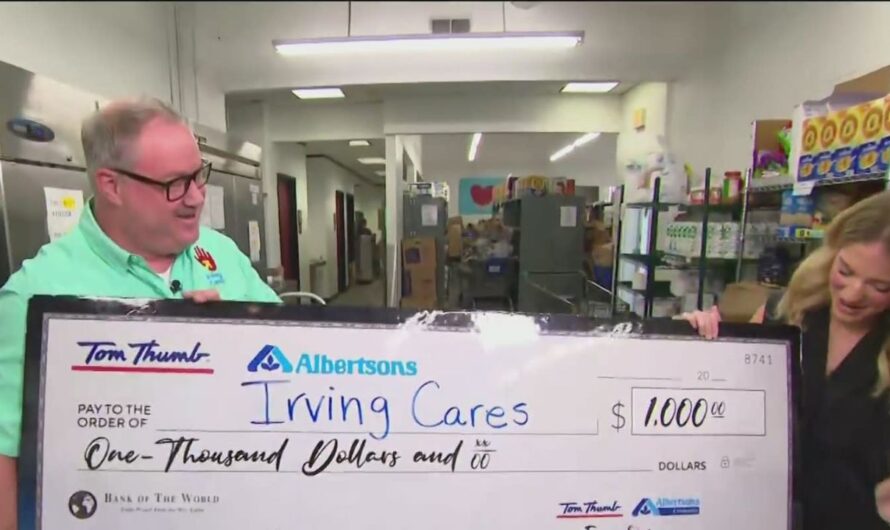 Irving Cares Receives $1,000 Donation to Support North Texas Families Facing Hardship